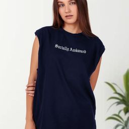 Untamed Clothing Women Typography Organic Cotton Boxy T-shirt-image-95