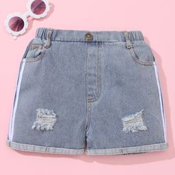 Kookie Kids Denim Mid Thigh Washed Short - Blue-image-19