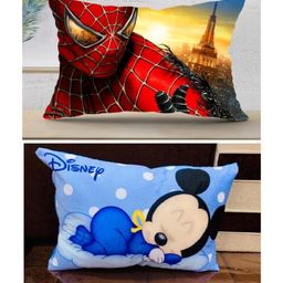 JARS Collections Velvet Baby Pillow For Sleeping Ultra Soft Toddler Pillow With Cartoon Print Pack of 2 - Multicolor-picture-15