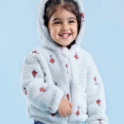 Babyhug Woven Full Sleeves Hooded  Jacket Kite Design  - Light Blue-image-10