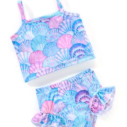 Babyhug Sleeveless Two Piece Swimsuit Shell Print - Multicolour-image-62