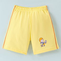 Tango Single Jersey Knit Shorts With Kid Print - Yellow-image-1