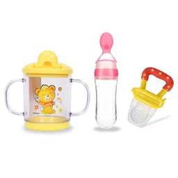 Chinmay Kids Straw Feeding Sipper Anti Spill for Kids Fruit Feeder And Soother - Made of Food-Grade Material, 100% free of BPA  (Yellow-Pink-Yellow)-picture-40