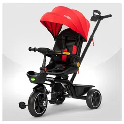 Baybee Uno 2 in 1 Baby Cycle for Kids | Baby Tricycles with Parental Push Handle, 180° Reversible Seat, Canopy & Safety Guardrail (Red)-picture-31