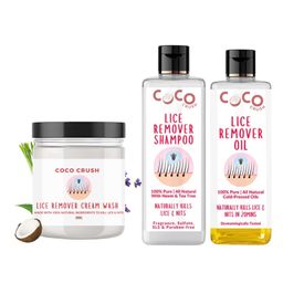 Coco Crush Natural Lice Treatment - Cream Wash (50 g), Shampoo (50ml), Oil (50ml) - Pack of 3-68