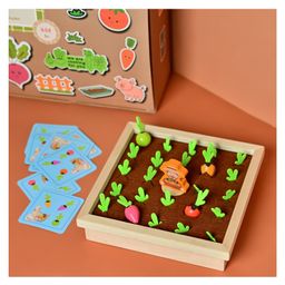 Playbox Pretend Play Toy Wooden Toy Memory Game ( 1 Years + ) Imagination & Creativity Find My Veggie Farm Game Wooden Toy (Set Of 1)-43