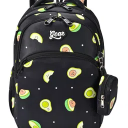 Gear Avacado Backpack 15"/21L Small Water Resistant School Bag/Casual Backpack/Daypack/Travel Backpack/Kids Bag for Boys/Girls (Black-Green) - Height 15 Inches-image-1