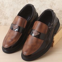 Pine Kids Solid Coloured Formal & Party Wear Shoes - Brown-image-84