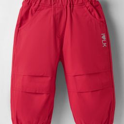 Little Kangaroos Woven Full Length Trouser With Text Glitter Print & Adjustable Elastic - Red-image-93