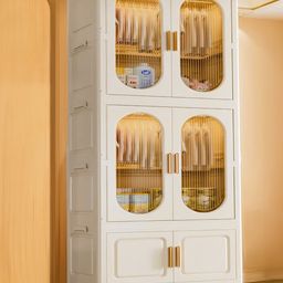 StarAndDaisy Kids Foldable Wardrobe Multifunctional Plastic Storage Organizer Dust Proof Cabinets for Clothe, White-picture-18