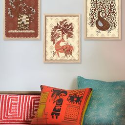 Kotart Beige & Brown 3 Piece Wooden Birds and Animals Wall Arts-picture-16