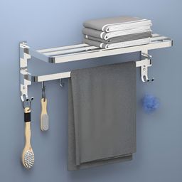Myntra Elegant Homes Wall Mounted Towel Holder with 4 Fixed Dual Hooks-image-45