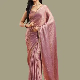 LOROFY Beads and Stones Embellished Border Two Tone Saree-picture-36