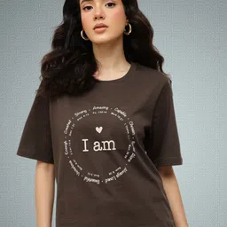 Espresso Women Printed Pure Cotton Applique T-shirt-image-58