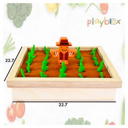 Playbox Pretend Play Toy Wooden Toy Memory Game ( 1 Years + ) Imagination & Creativity Find My Veggie Farm Game Wooden Toy (Set Of 1) image 2