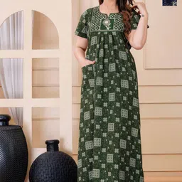 MAYA PRINT Printed Maxi Nightdress-image-95