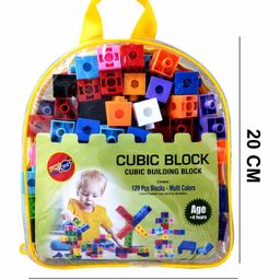 Planet Of Toys Cubic Shape Building Blocks Set Multicolour - 120 Pieces image 3