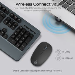 Archer Tech Lab ACE-K100 Wireless Keyboard and Mouse Combo 104 Keys, 1200 DPI Mouse, 125Hz Polling Rate,3-Button Design, 3 Million Lifespan, Windows Compatibility, Multimedia Keys & Membrane Switches image 3