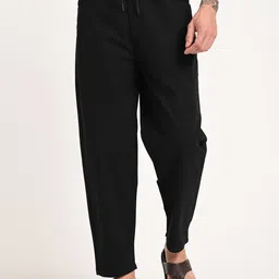 Blu MNKY Men Smart Loose Fit Trousers-image-6