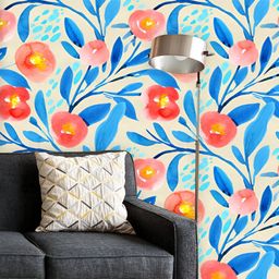 ArtzFolio Printed UV-Resistant Anti-Bacterial Watercolor Floral Pattern Peel & Stick Wallpaper-image-70