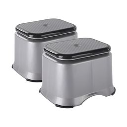 Aura Grey 2 piece Textured Plastic Bath Accessories Set-image-25