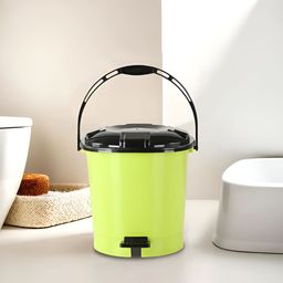 Kuber Industries Green & Black Plastic Pedal Dustbin- 7 LTR-21
