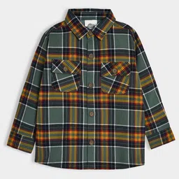 MiArcus Boys Tartan Checked Spread Collar Casual Shirt-image-18