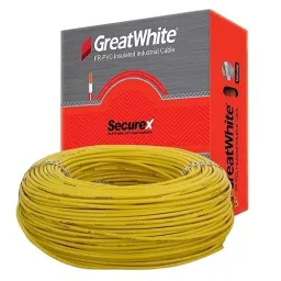 Great White Insulated Copper Electric Wire 6 Sq. mm Single Core Yellow 90 m Cable Length-image-96