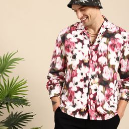 Mast & Harbour Relaxed Fit Resort Sleeves Opaque Abstract Printed Casual Shirt-image-36