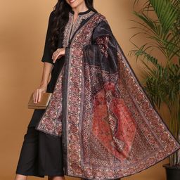 Anouk Women Floral Embroidered Thread Work Kurta with Palazzos & Dupatta-image-36