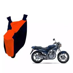 Auto Pearl Waterproof Two Wheeler Cover For Hyosung GF 125 (Orange & Blue)-image-5