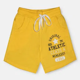 CHIMPRALA Kids Yellow & Black Printed Pure Cotton Antimicrobial Shorts-image-55
