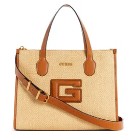 GUESS Basketweave Textured Structured Handheld Bag-9