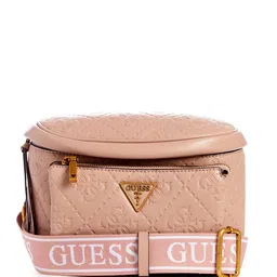 GUESS Brand Logo Textured Structured Sling Bag-8