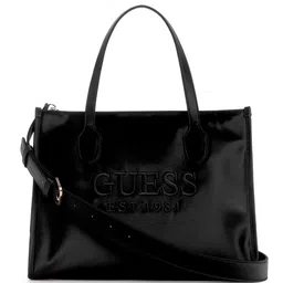 GUESS Brand Logo Embroidered Structured Handheld Bag-54