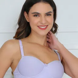 DressBerry Lightly Padded Wire Free Balconette Bra With All Day Comfort-image-69
