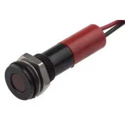 RS PRO Red Panel Mount Indicator 12V DC, Mounting Hole Size 8 mm, Termination Type Lead Wires, IP Rating IP67, Model No 7001987-33