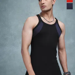 The Roadster Lifestyle Co Pack Of 3 Assorted Cotton Basic Vest RD_SS24_VST_004_AST_3PC-image-101