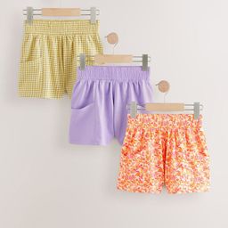 NEXT Girls Pack of 3 Cotton Printed Shorts-image-61