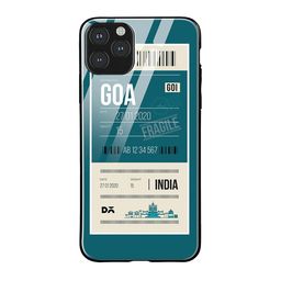 DailyObjects Teal Blue & White Goa City Tag iPhone 11 Pro Max Glass Case-33