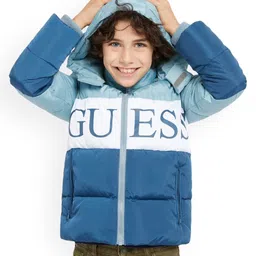 GUESS Boys Colourblocked Hooded Puffer Jacket-image-23