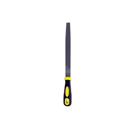 Jon bhandari Flat Bastard Coarse Cut Hand File 8 Inch (20.32 cm Without Handle) Cast Iron Dark Grey PVC Handle Smooth Finish for Metal, Wood & General Purpose Use-32