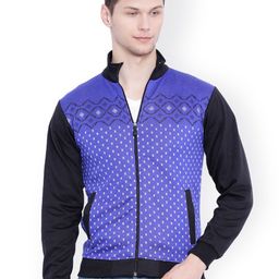 Campus Sutra Blue Patterned Sweatshirt-image-25