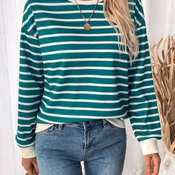 HERE&NOW Women Striped Sweaters-image-100