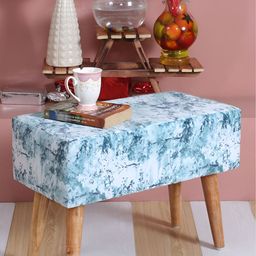Shadowkart Sea Green Printed Wooden Rectangle Shaped Ottomans-image-54