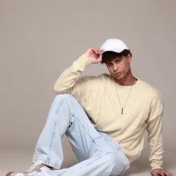 The Roadster Lifestyle Co. Checked Textured Pullover-picture-34