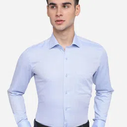 METAL Men Blue Slim Fit Pure Cotton Casual Shirt-image-35