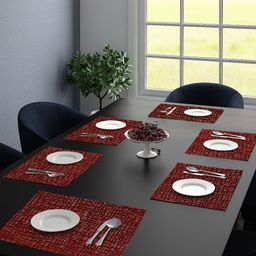 Saral Home Set Of 6 Maroon Rectangular Table Placemats-11