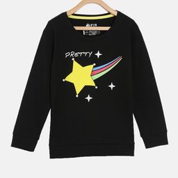 3PIN Girls Black Printed  Pure Cotton T-shirt-image-19