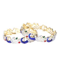 YouBella Set Of 2 Gold Plated Stone-Studded Bangles-2